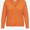 Orange women's cardigan ONLY CARMAKOMA Hazel - Women