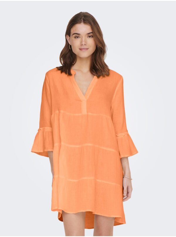 Orange women's mini dress ONLY Thyra - Women's