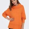 Orange women's oversize sweater ONLY Hazel - Women