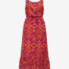 Orange women's patterned midi dress ONLY Lou