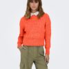Orange women's sweater ONLY Agnes - Women