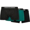 Organic Boxer Shorts 3-Pack Striped AOP+Black+Tree Green