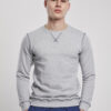 Organic Contrast Flatlock Stitched Crew Grey/Dark Blue