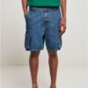 Organic Denim Cargo Shorts washed in indigo