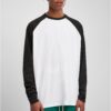 Organic Oversized Raglan Long Sleeves White/Black