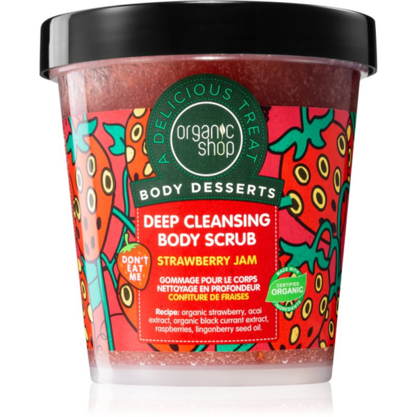 Organic Shop Body Desserts Strawberry Jam mélytisztító peeling testre 450 ml-Ár