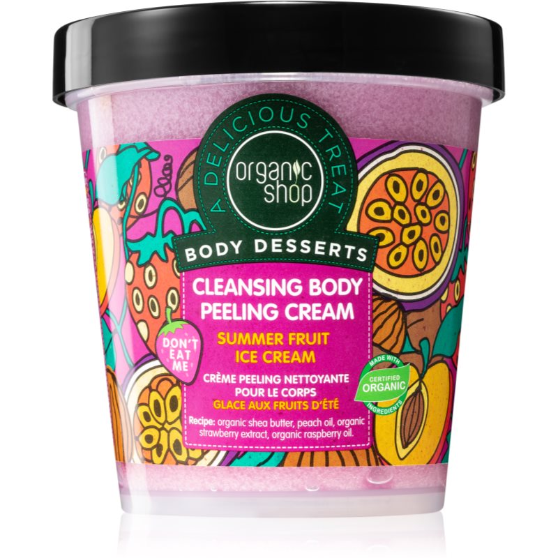 Organic Shop Body Desserts Summer Fruit Ice Cream tisztító és peelinges krém 450 ml-Ár