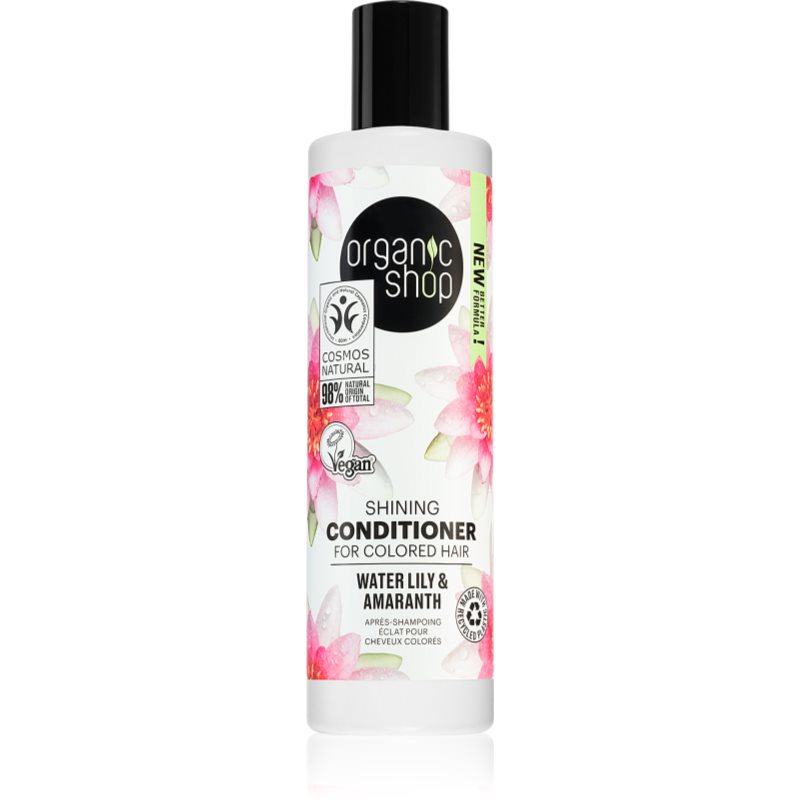 Organic Shop Organic Shea & Lily élénkítő kondicionáló a fényes hajért és a könnyű fésülésért festett hajra 280 ml-Ár