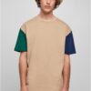 Organic oversized T-shirt Colorblock unionbeige