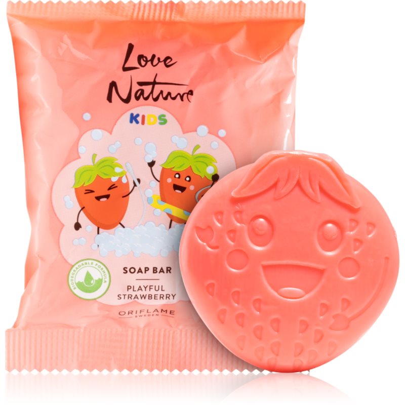Oriflame Love Nature Kids Playful Strawberry tisztító kemény szappan  a gyermek bőrre 75 g-Ár