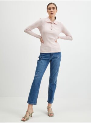 Orsay Apricot Womens Ribbed Polo T-Shirt - Women