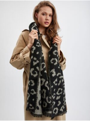 Orsay Black Ladies Patterned Scarf - Women
