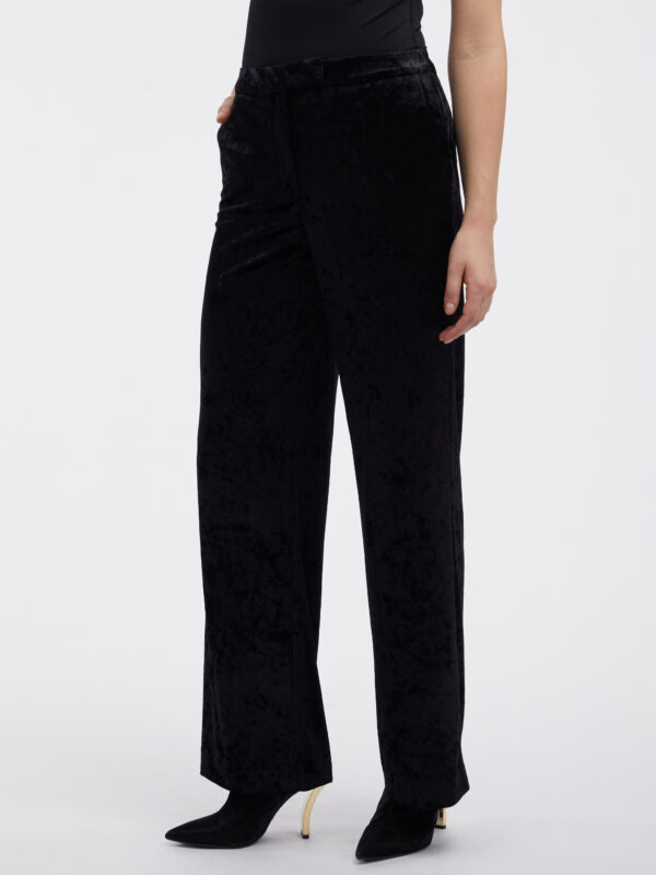 Orsay Black Ladies Velvet Trousers - Ladies