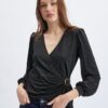 Orsay Black Ladies Wrap Blouse - Women