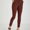 Orsay Black-Red Ladies Patterned Trousers - Women