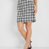 Orsay Black & White Checkered Skirt - Ladies
