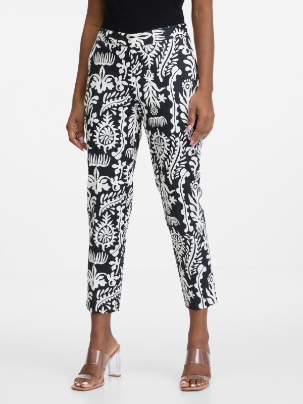Orsay Black & White Women's Patterned Trousers - Women's