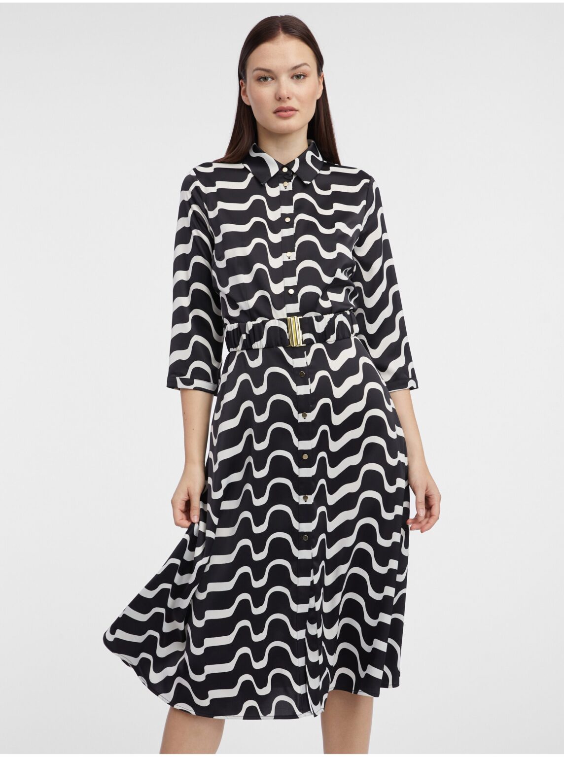 Orsay Black Women Patterned Shirt Dress - Women