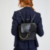 Orsay Black Womens Backpack with Crocodile Pattern - Women
