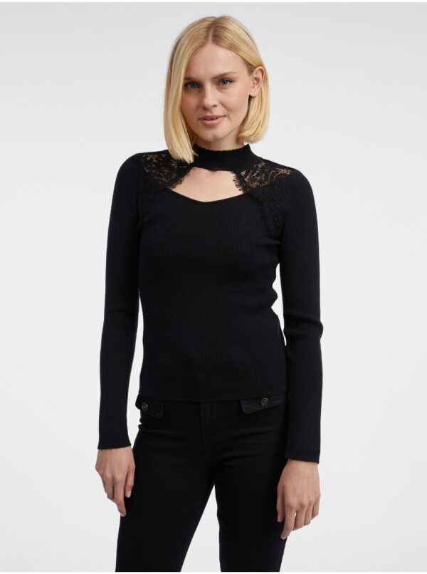 Orsay Black Women's Light Sweater with Lace - Women