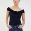 Orsay Black Women's Short Sleeve T-Shirt with Applique - Women