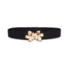 Orsay Black women's belt with golden flower - Women
