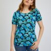 Orsay Blue-Black Women Floral T-Shirt - Women