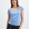 Orsay Blue Ladies T-shirt with lace - Women