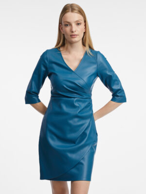 Orsay Blue Women's Faux Leather Dress - Women's