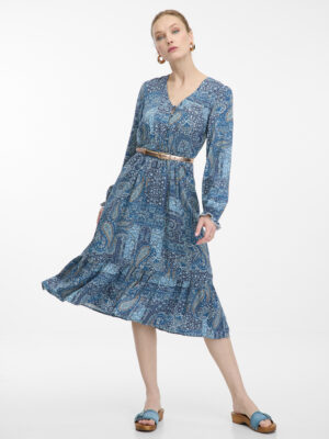 Orsay Blue Women's Patterned Midishats - Women