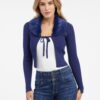 Orsay Blue women's cardigan with faux fur - Women