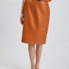 Orsay Brown Women's Pencil Leatherette Skirt - Women
