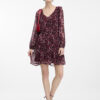 Orsay Burgundy Ladies Patterned Dress - Women