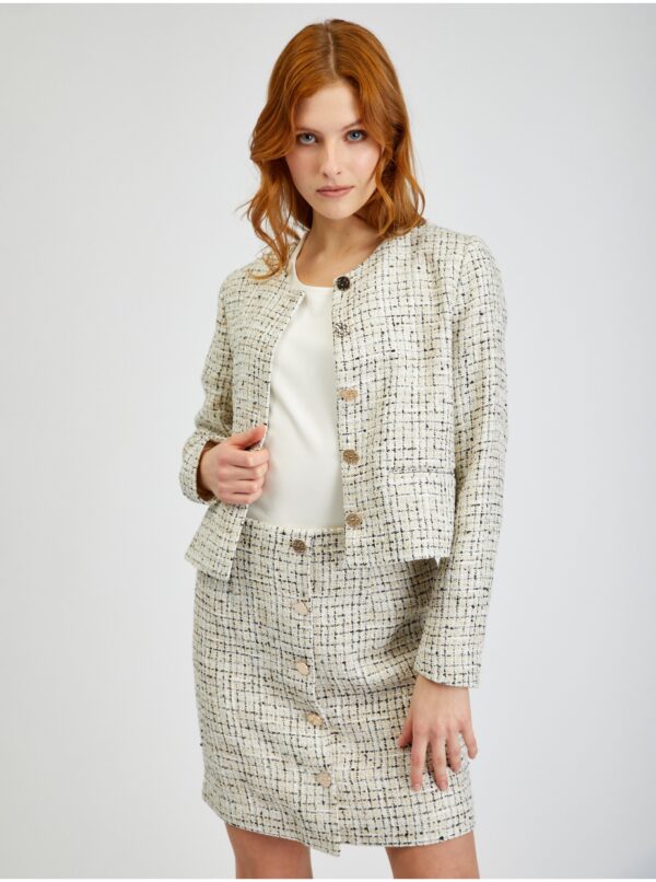 Orsay Cream Women's Patterned Jacket - Women