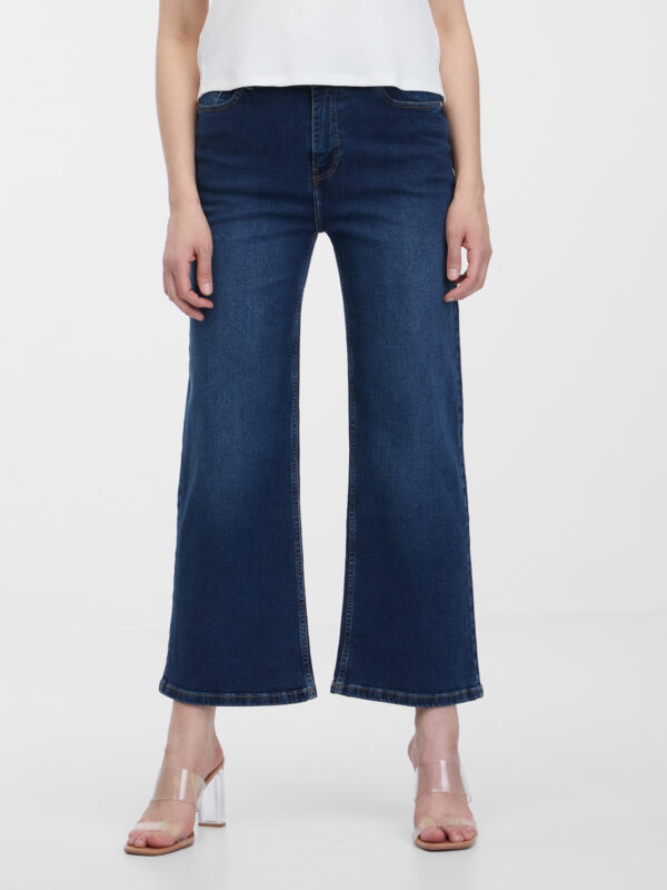 Orsay Dark Blue Women Cropped Flared Fit Jeans - Women