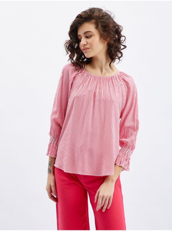 Orsay Dark Pink Ladies Striped Blouse - Women