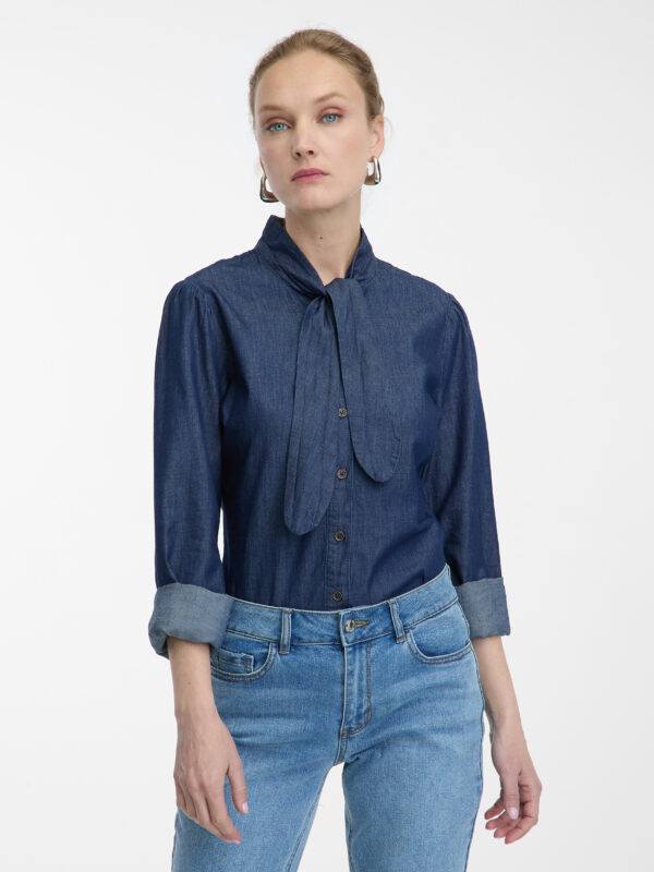 Orsay Dark blue Ladies Denim Shirt with Decorative Detail - Women