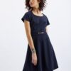 Orsay Dark blue ladies dress with belt - Women