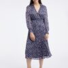 Orsay Dark blue ladies patterned dress - Women