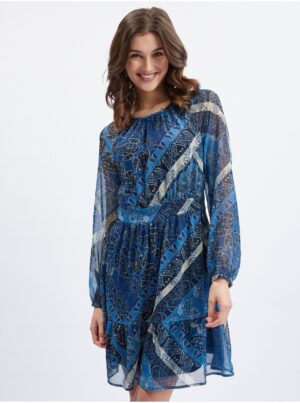 Orsay Dark blue ladies patterned dress - Women