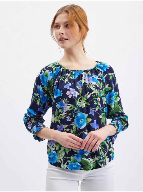 Orsay Dark blue women's floral blouse - Women