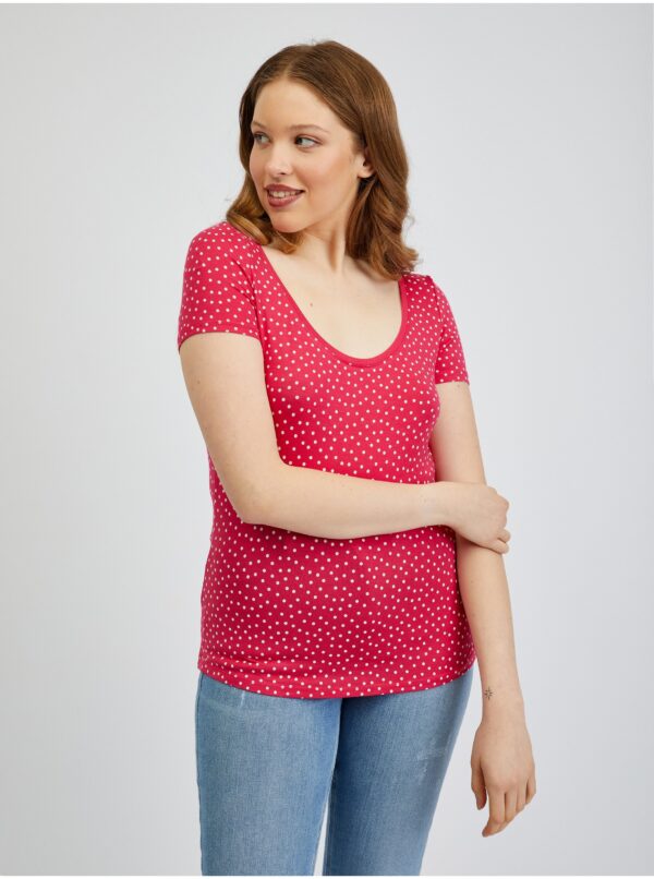 Orsay Dark pink Women's Polka Dot T-Shirt - Women