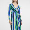 Orsay Green-Blue Ladies Striped Dress - Women