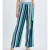 Orsay Green-Blue Ladies Striped Wide Pants - Women