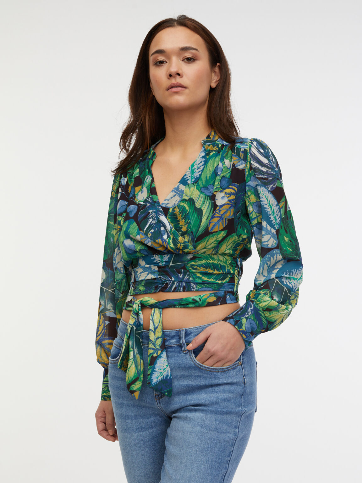 Orsay Green Ladies Patterned Blouse - Women