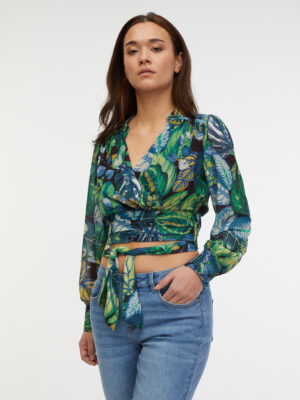 Orsay Green Ladies Patterned Blouse - Women