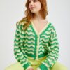 Orsay Green Ladies Striped Cardigan - Ladies