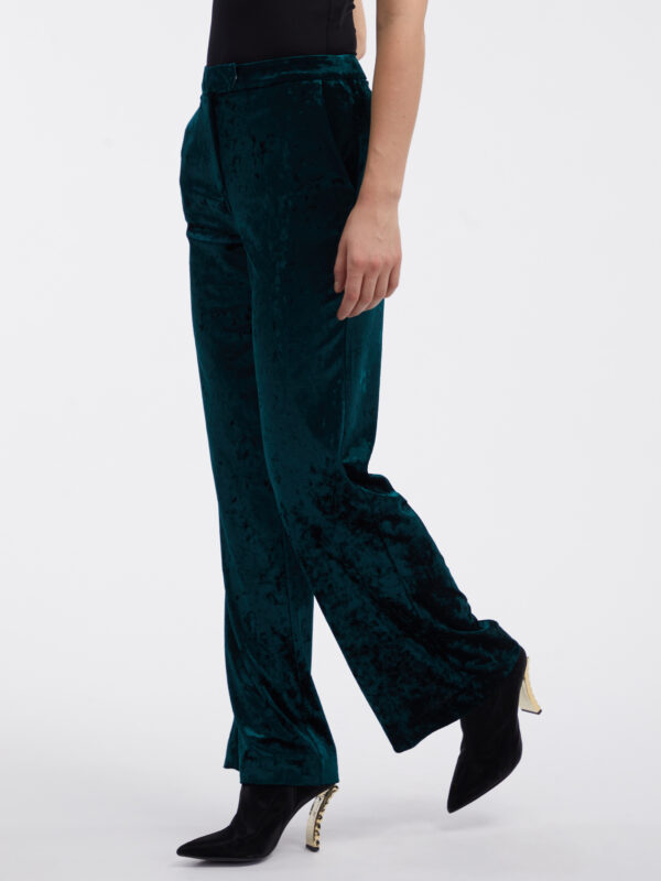 Orsay Green Ladies Velvet Trousers - Women's