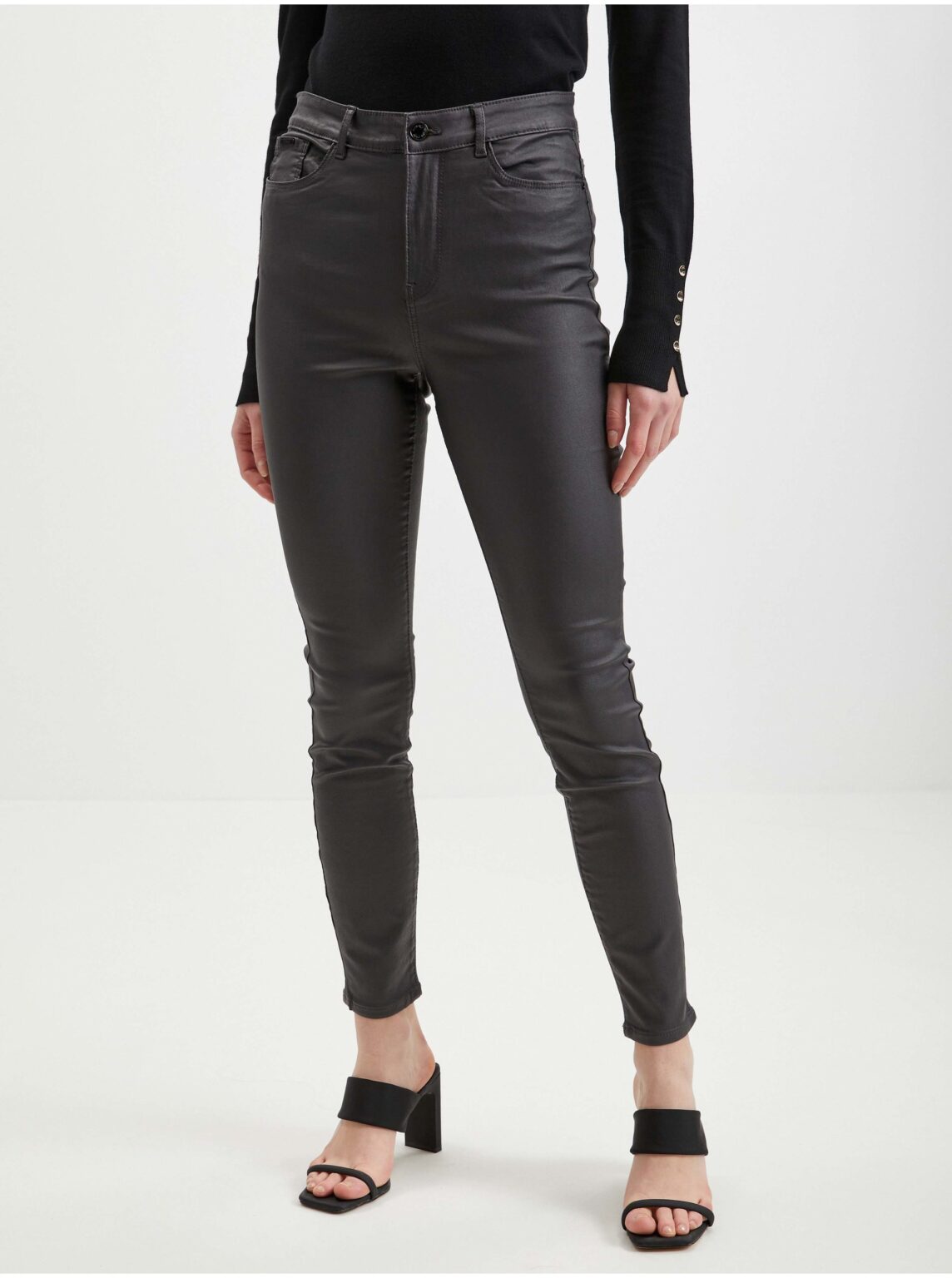 Orsay Grey Women's Leatherette Pants - Women