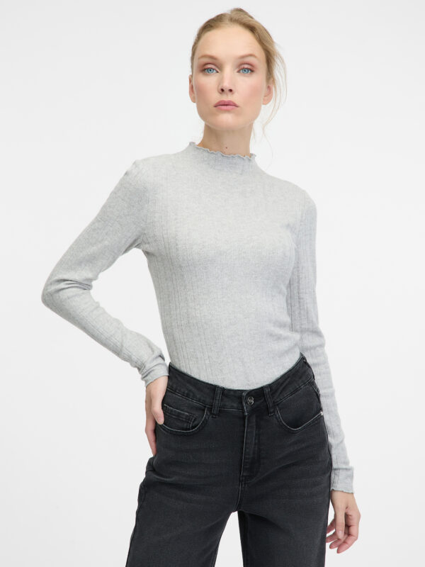Orsay Grey women's long-sleeved T-shirt - Women's